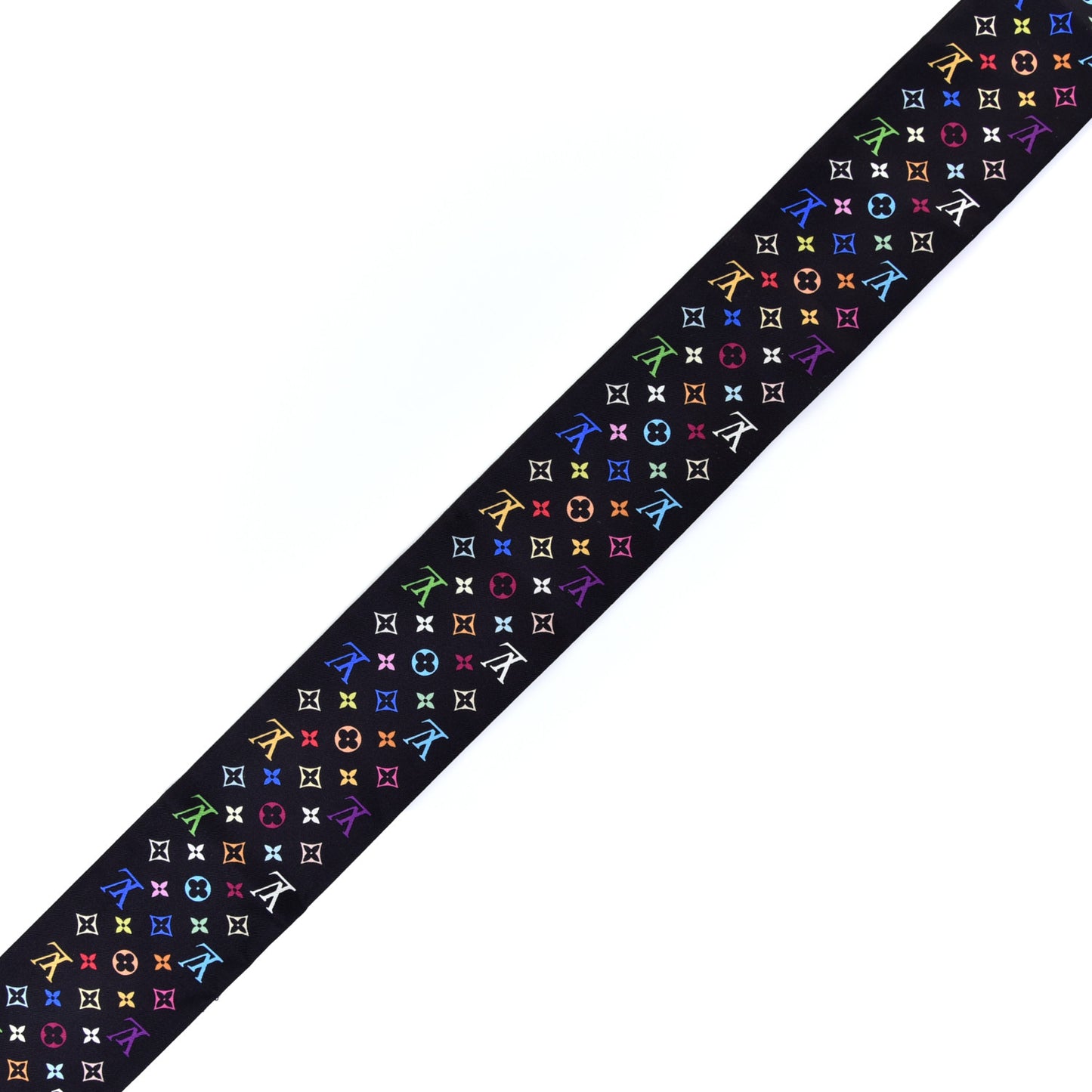 Silk Monogram Multicolor Bandeau Black