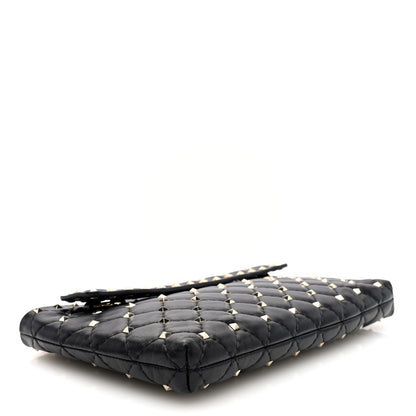 Valentino Garavani Nappa Rockstud Spike Side Slip Zip Clutch Black 4 of 6