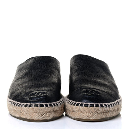 Chanel Grained Calfskin CC Espadrilles 41 Black 2 of 5