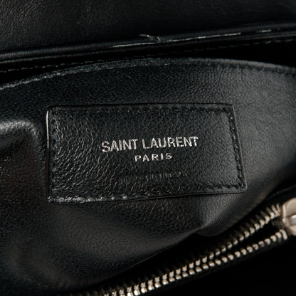 Saint Laurent Calfskin Y Quilted Monogram Small Loulou Chain Satchel Black 7 of 11