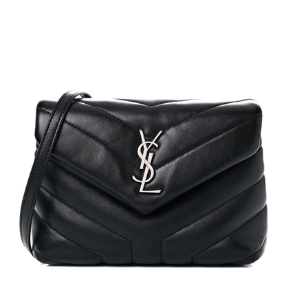 Saint Laurent Calfskin Y Quilted Monogram Toy Loulou Crossbody Bag Black 1 of 16