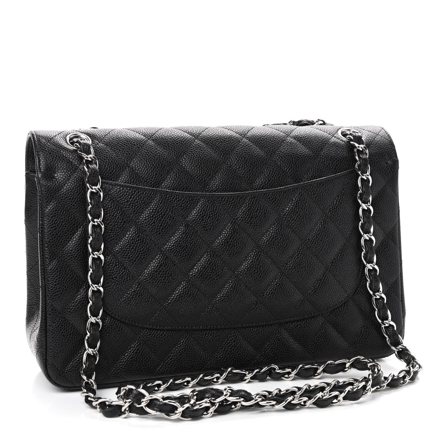 Caviar Quilted Jumbo Double Flap Black