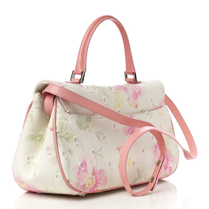 Christian Dior Canvas Floral Top Handle Saddle Bag Pink 2 of 9