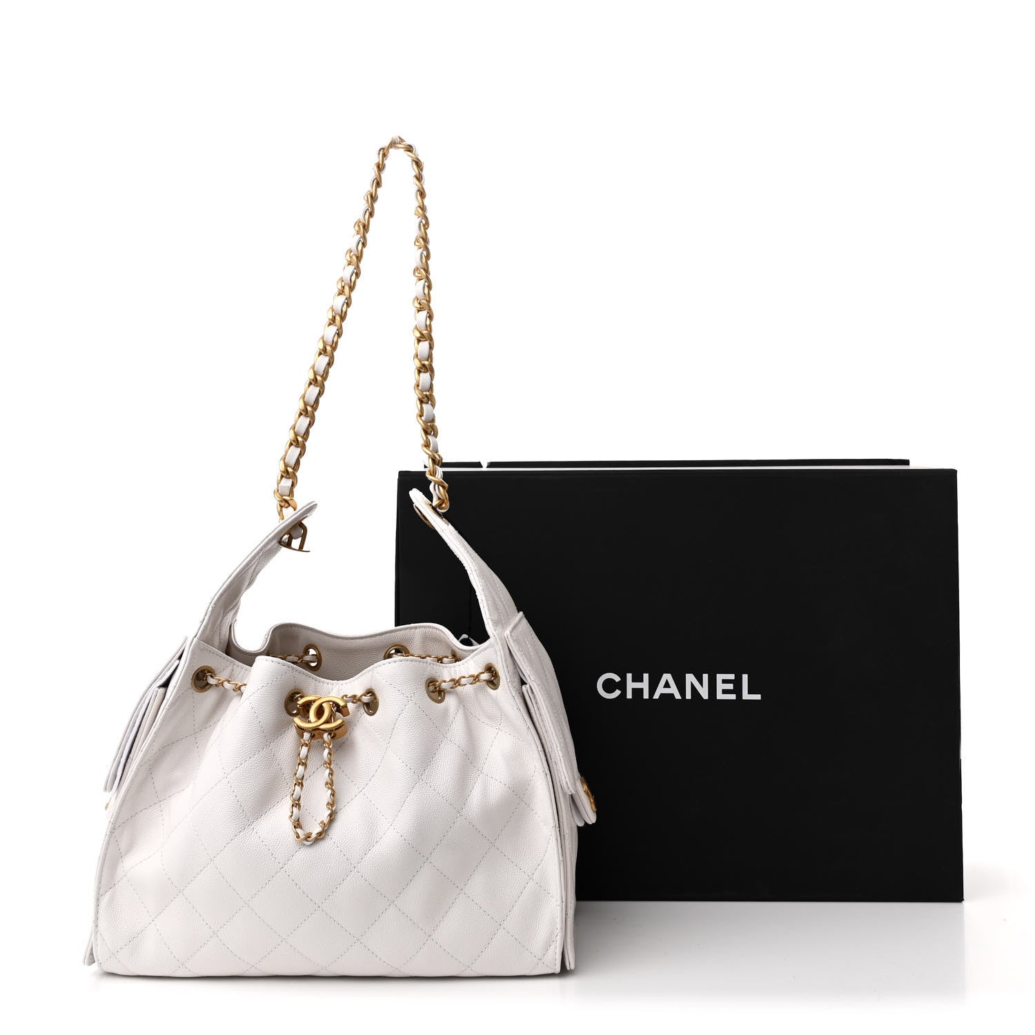 Chanel Caviar Quilted Small Chanel 25 Handbag White 11 of 11