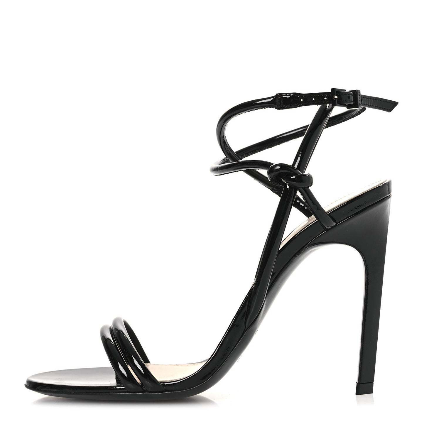 Patent Lambskin Walma 105 Sandals 36.5 Black
