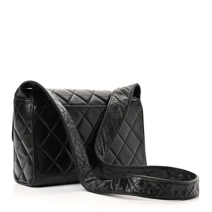 Chanel Lambskin Quilted CC Single Flap Shoulder Bag Black 2 of 10