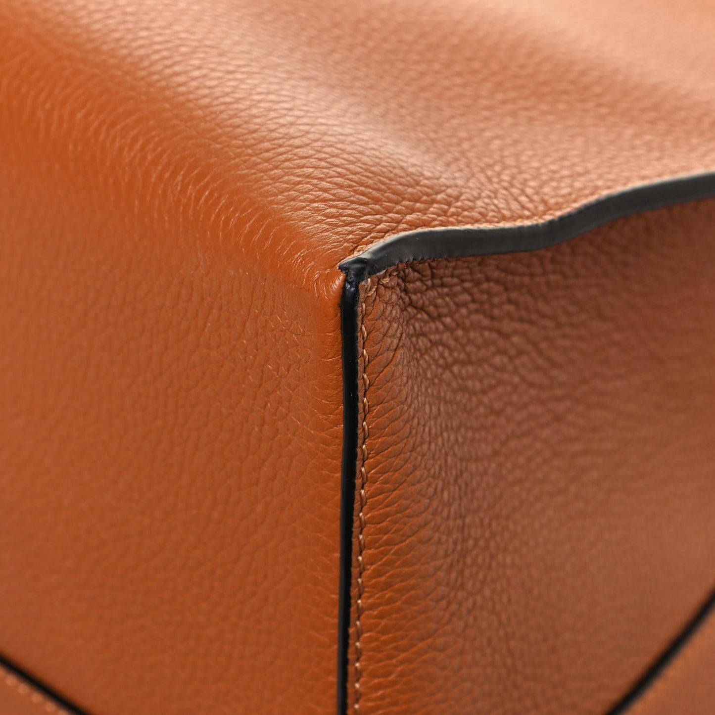 Grained Calfskin Cushion Tote Tan