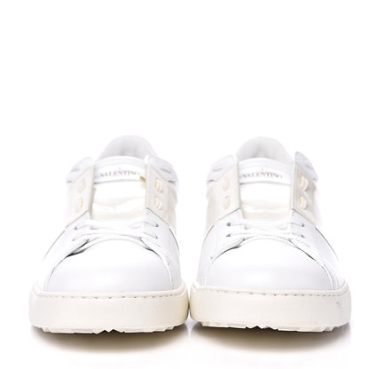 Valentino Garavani Calfskin Patent Mens Rockstud Open Sneakers 45 Bianco 2 of 9