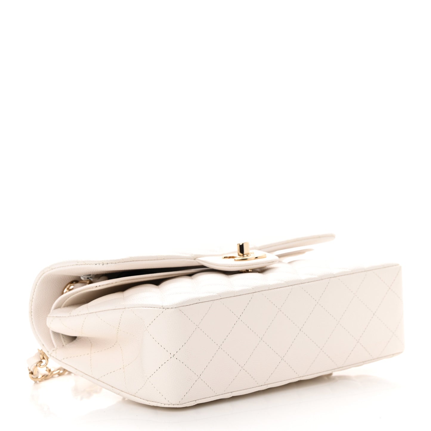 Caviar Quilted Small Double Flap White