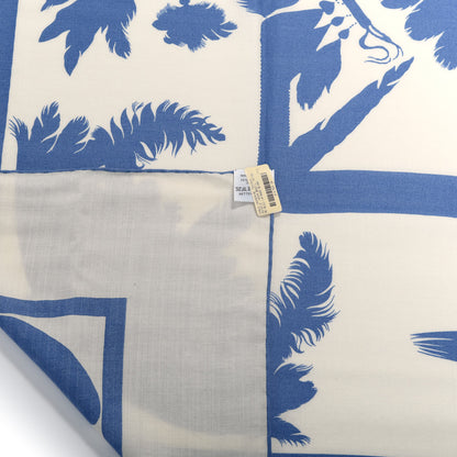 Hermes Cashmere Silk Brazil Tattoo Shawl 140 Bleu Lavande Blanc 4 of 5