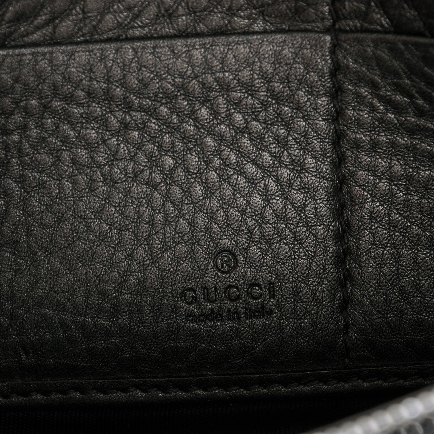 Metallic Pebbled Calfskin Soho Zip Around Wallet Sasso