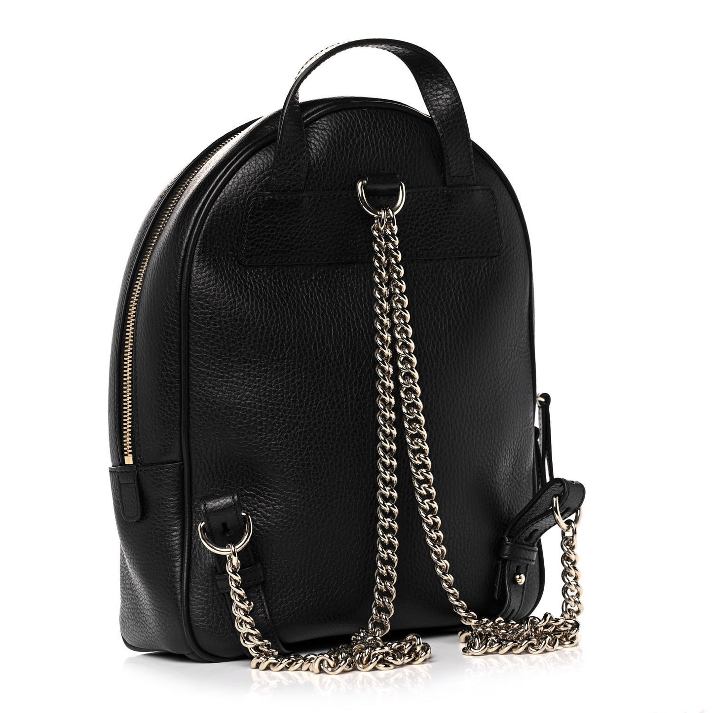 Pebbled Calfskin Soho Chain Backpack Black