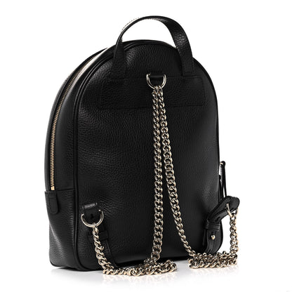 Gucci Pebbled Calfskin Soho Chain Backpack Black 3 of 13