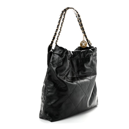 Chanel Shiny Calfskin Quilted Chanel 22 Black 4 of 11