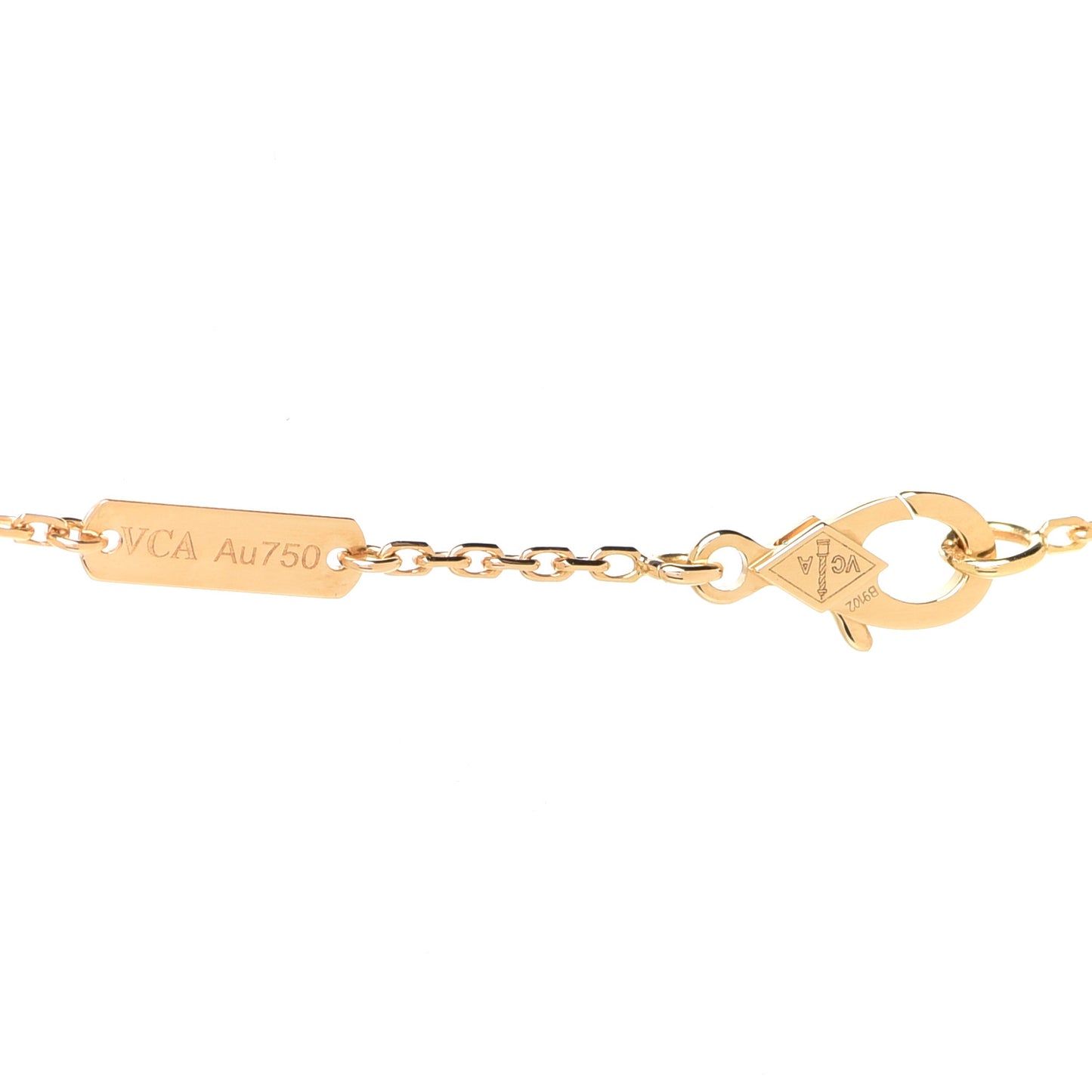 18K Yellow Gold Guilloche Vintage Alhambra Pendant Necklace