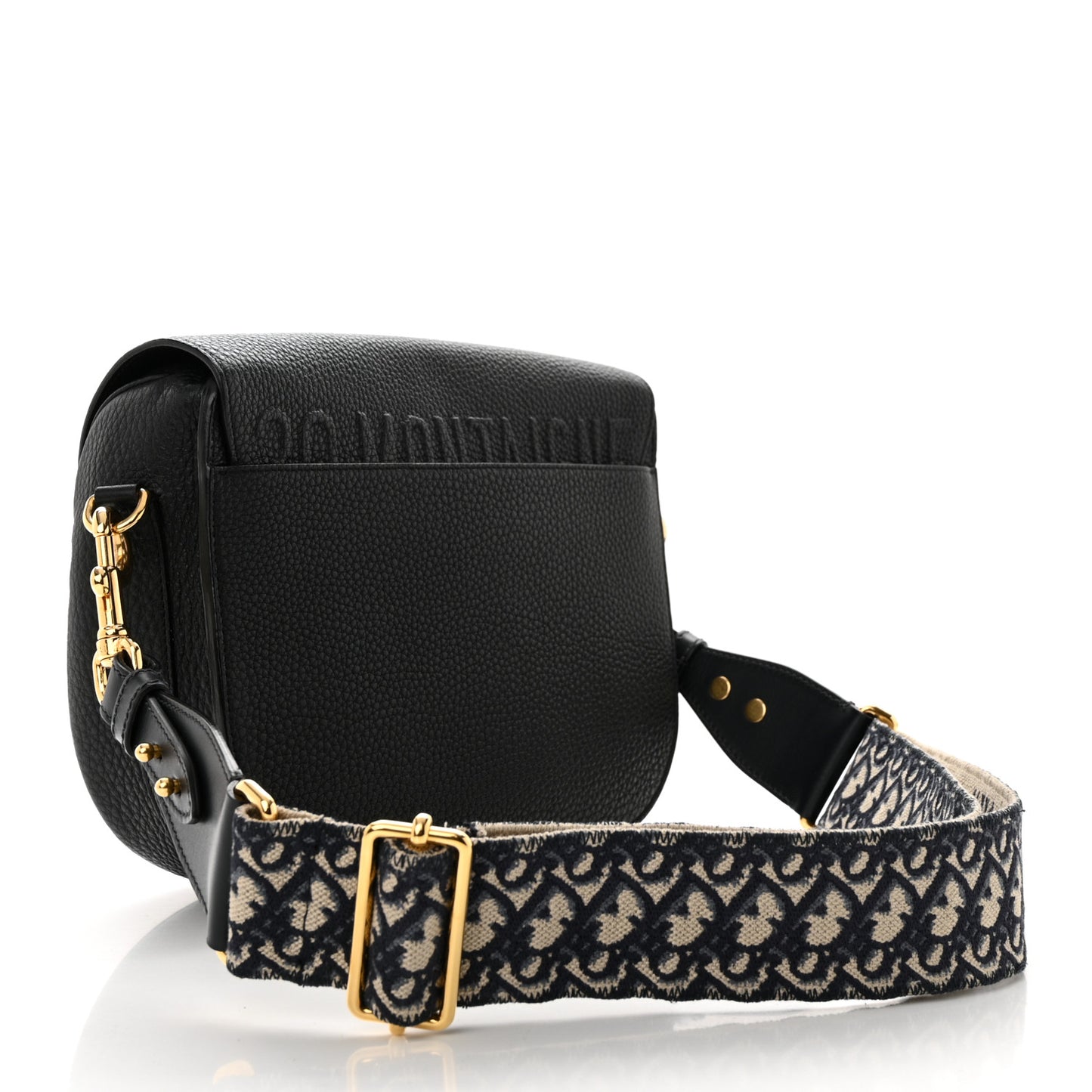 Grained Calfskin Large Bobby Flap Black