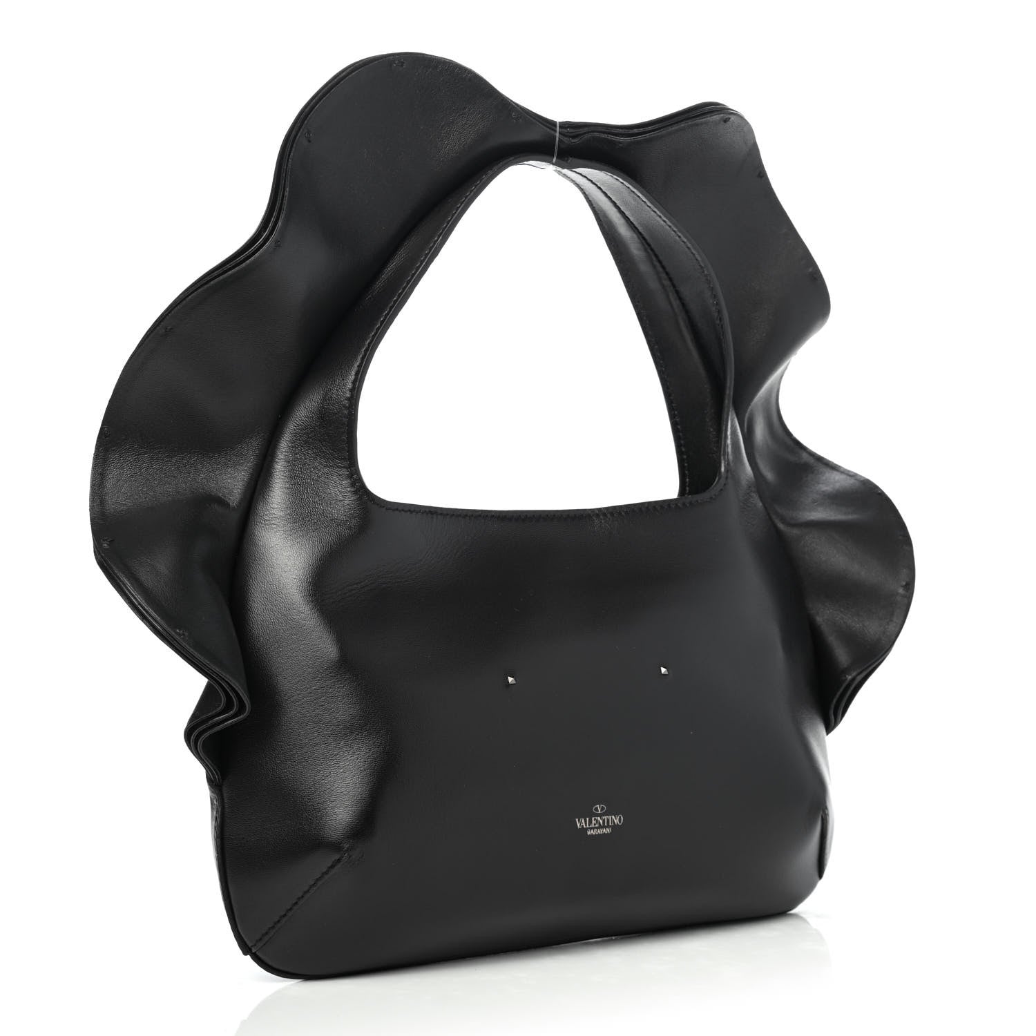 Valentino Garavani Nappa Atelier 04 Rouches Edition Small Ruffle Hobo Black 2 of 4