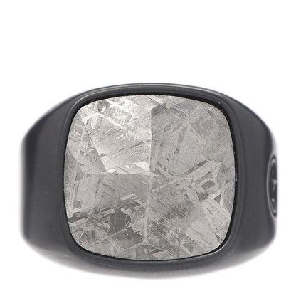 David Yurman Black Titanium Meteorite Faceted Cushion Signet Ring 62 10 1 of 5