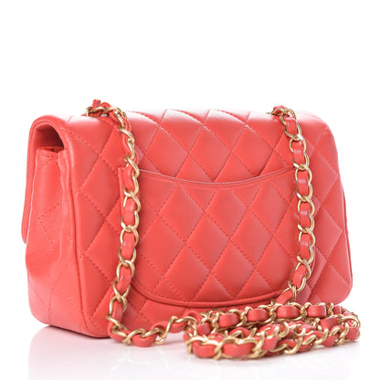 Chanel Lambskin Quilted Mini Rectangular Flap Red 3 of 18