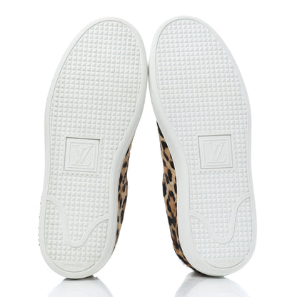 Louis Vuitton Calfskin Pony Hair Leopard Monogram Frontrow Sneakers 36 5 of 10