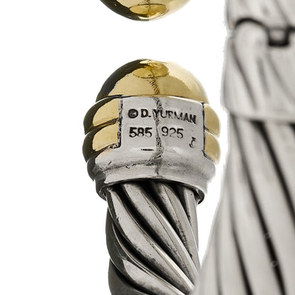 David Yurman Sterling Silver 14K Yellow Gold 10mm Cable Classics Hinged Bracelet 3 of 3