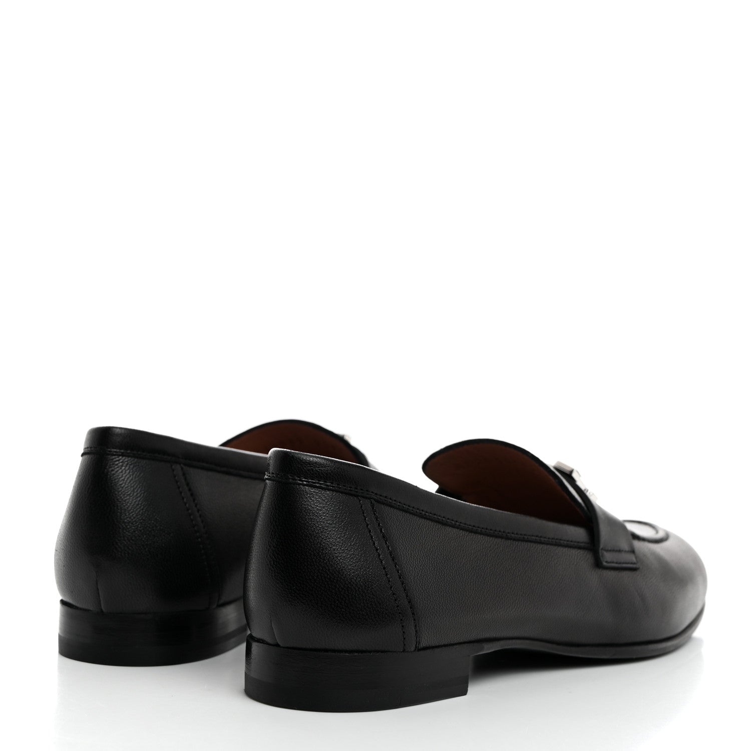 Hermes Goatskin Womens Paris Loafers 38 Black 4 of 9