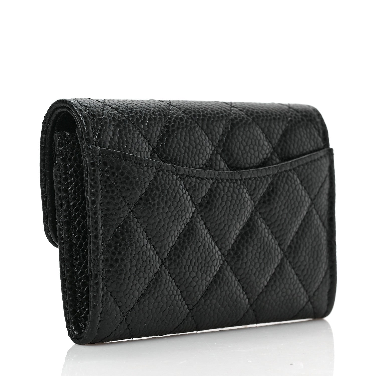 Chanel Caviar Quilted Flap Card Holder Wallet Black 3 of 8