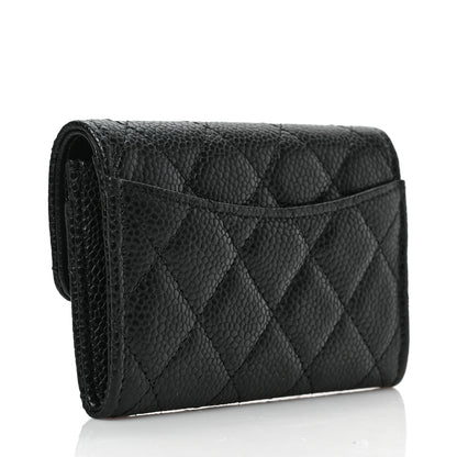 Chanel Caviar Quilted Flap Card Holder Wallet Black 3 of 8