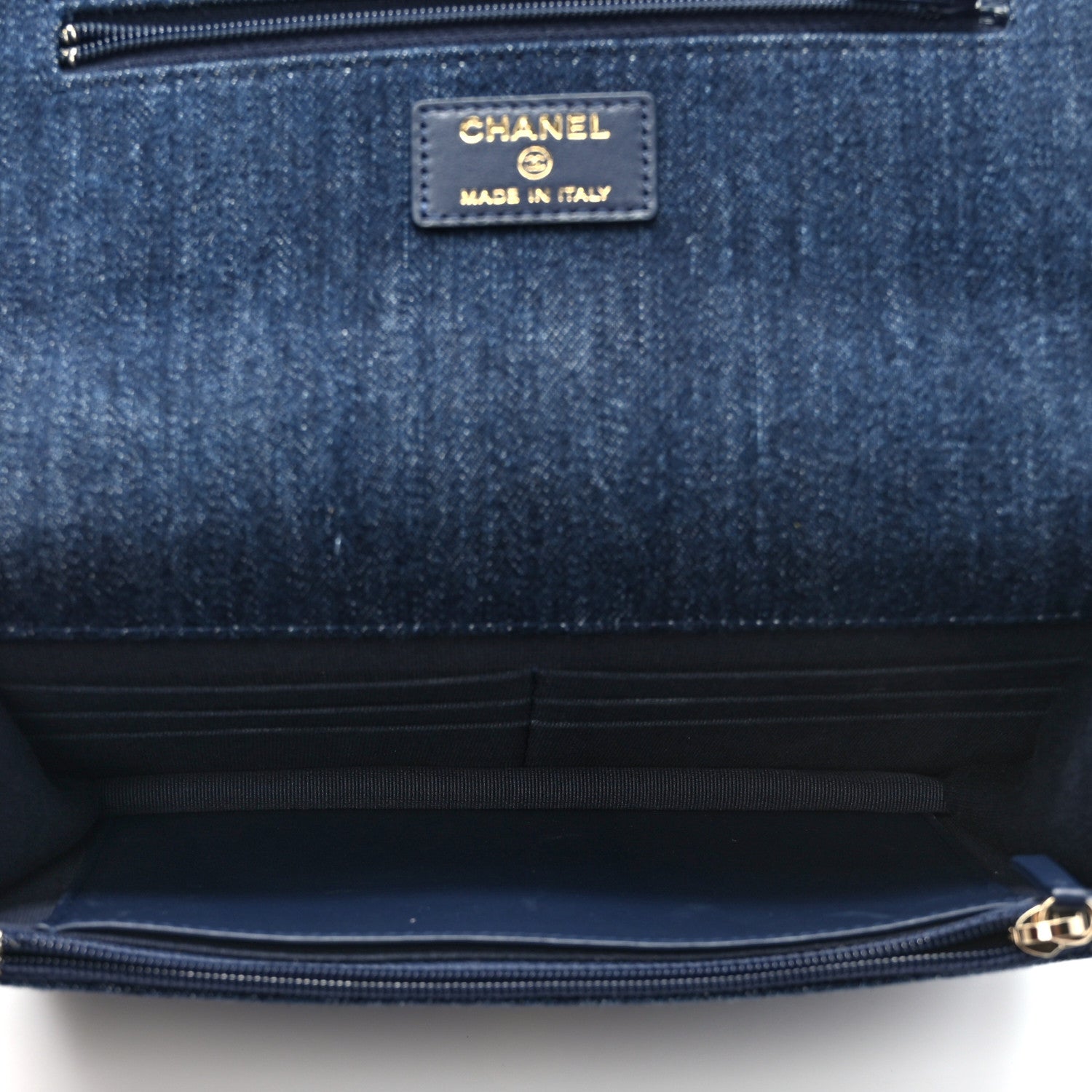 Chanel Denim Quilted Chanel 19 Wallet On Chain WOC Blue 4 of 8