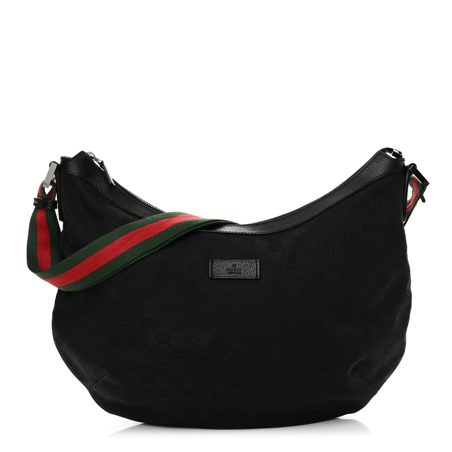 Monogram Web Medium Half Moon Hobo Black