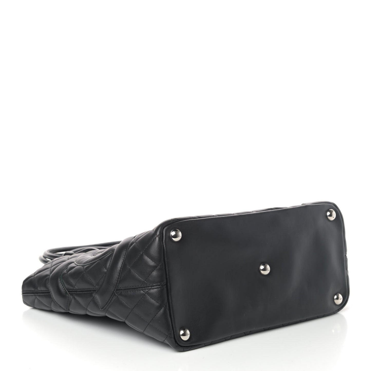 Calfskin Quilted Large Cambon Tote Black