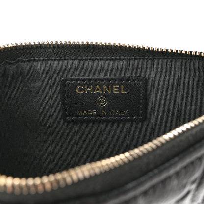 Chanel Caviar Camellia Embossed Classic Flat Wallet Pouch Black 6 of 12