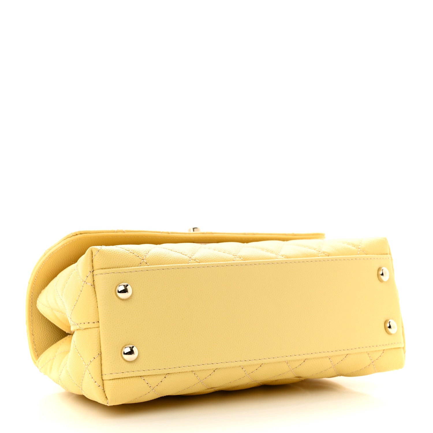 Chanel Caviar Quilted Mini Coco Handle Flap Yellow 4 of 11