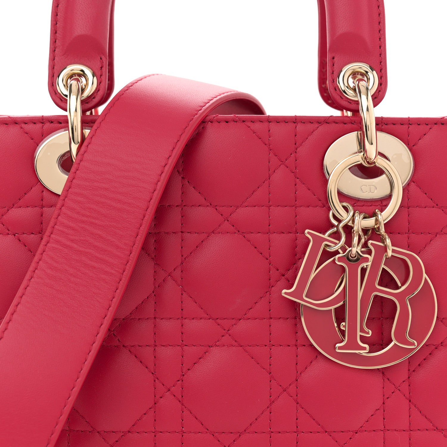 Christian Dior Lambskin Cannage Dioramour Small My ABCDior Lady Dior Fraise 8 of 10