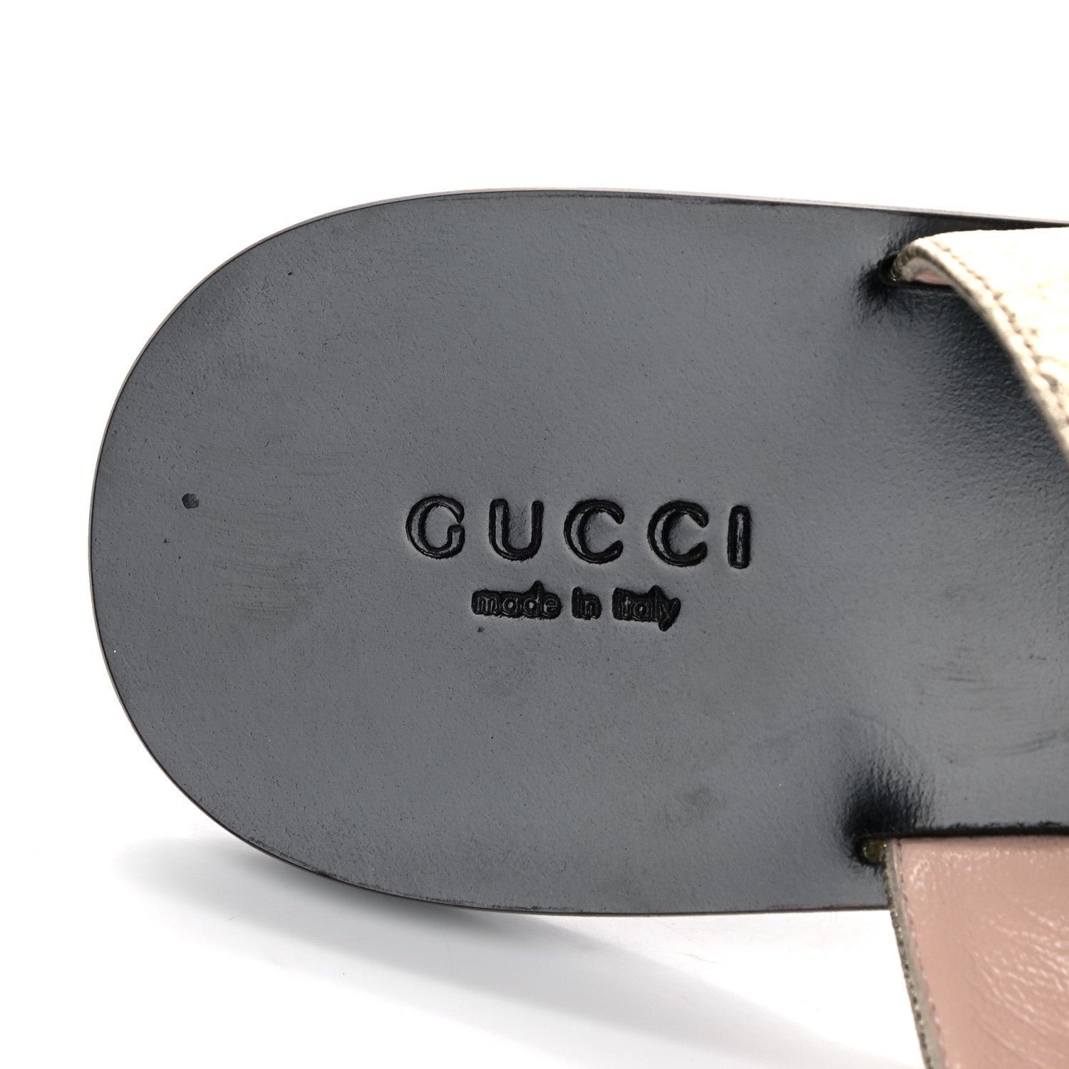 Gucci Nappa Silk Galassia GG Marmont Thong Flat Sandals 37 Platino 8 of 11