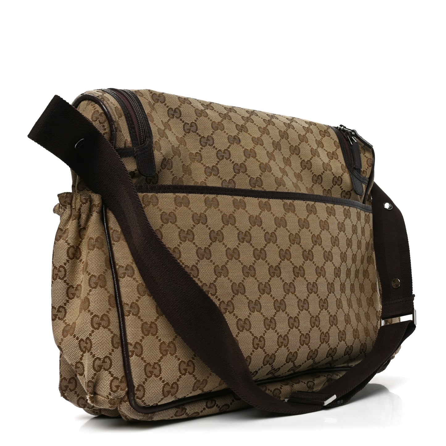 Monogram Natural Pigskin Large Diaper Bag Beige Ebony Cocoa Dark Chocolate