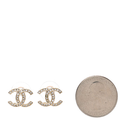 Chanel Crystal CC Earrings Gold 2 of 5