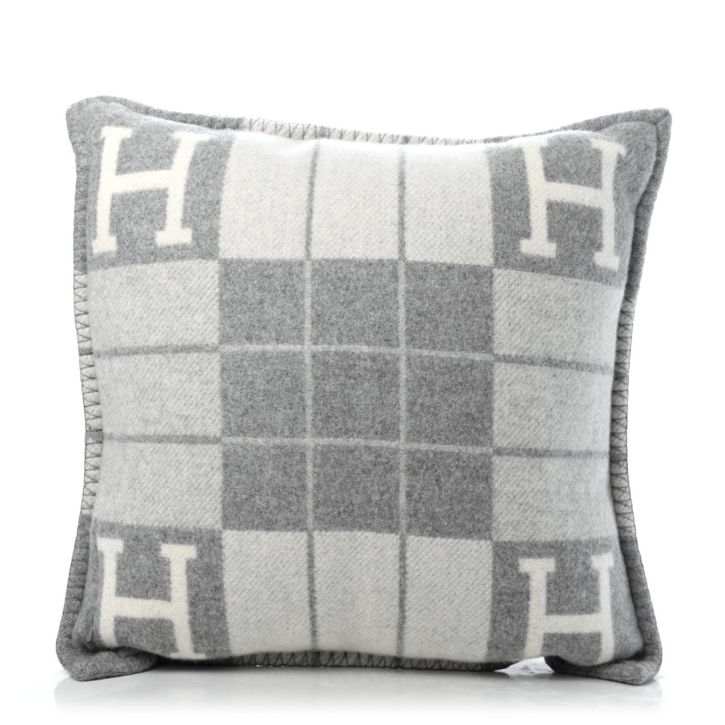 Wool Cashmere Avalon III Pillow PM Ecru Gris Clair