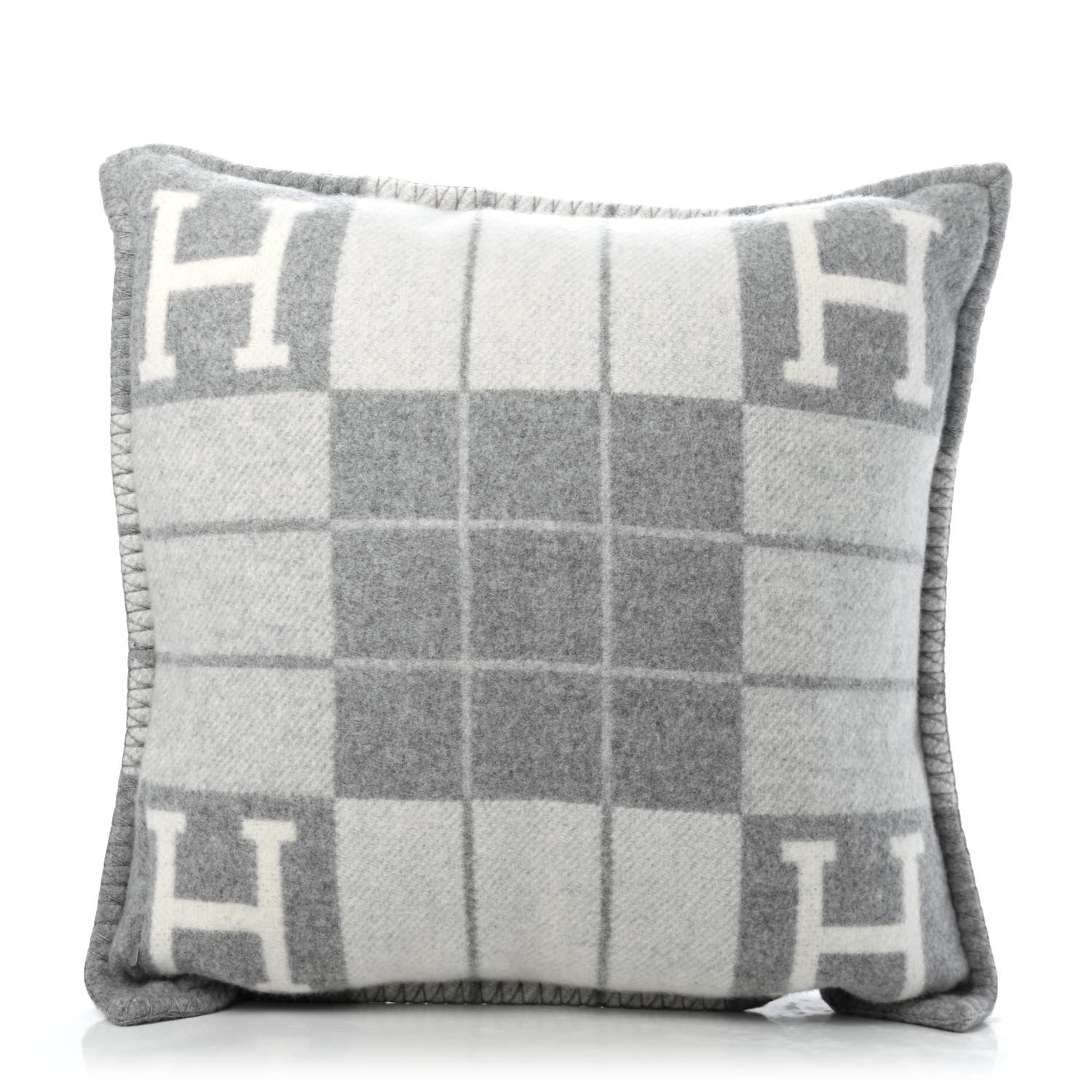 Hermes Wool Cashmere Avalon III Pillow PM Ecru Gris Clair 2 of 3