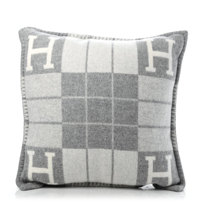 Hermes Wool Cashmere Avalon III Pillow PM Ecru Gris Clair 2 of 3