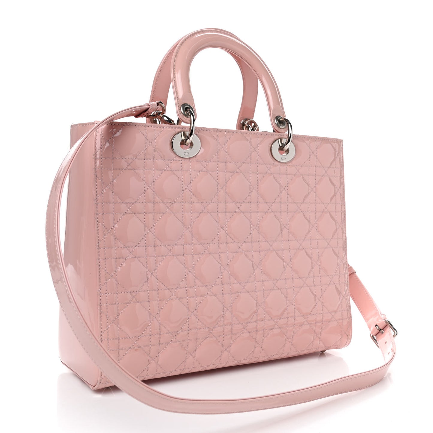 Patent Cannage Large Lady Dior Light Pink