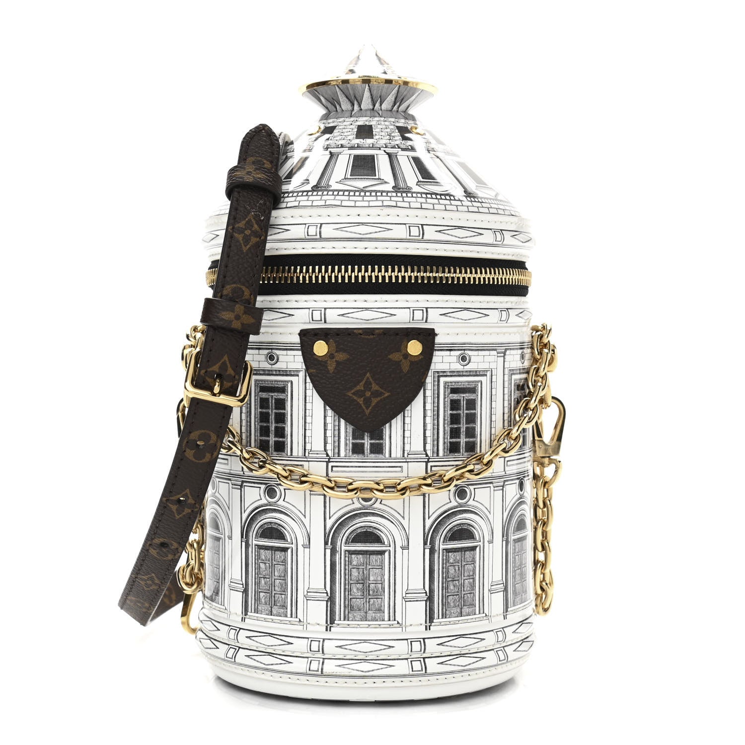 Louis Vuitton X FORNASETTI Calfskin Architettura Cannes Black White 1 of 9