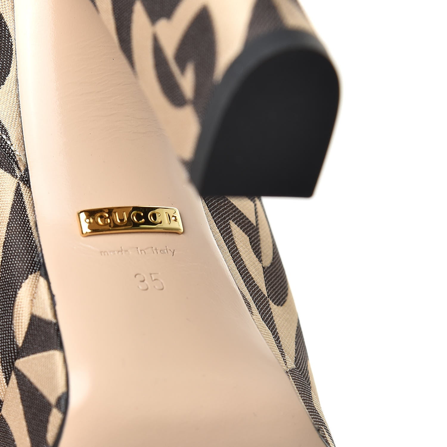 Gucci Fabric G Rhombus Print Platform Boots 35 Beige Cocoa 7 of 9