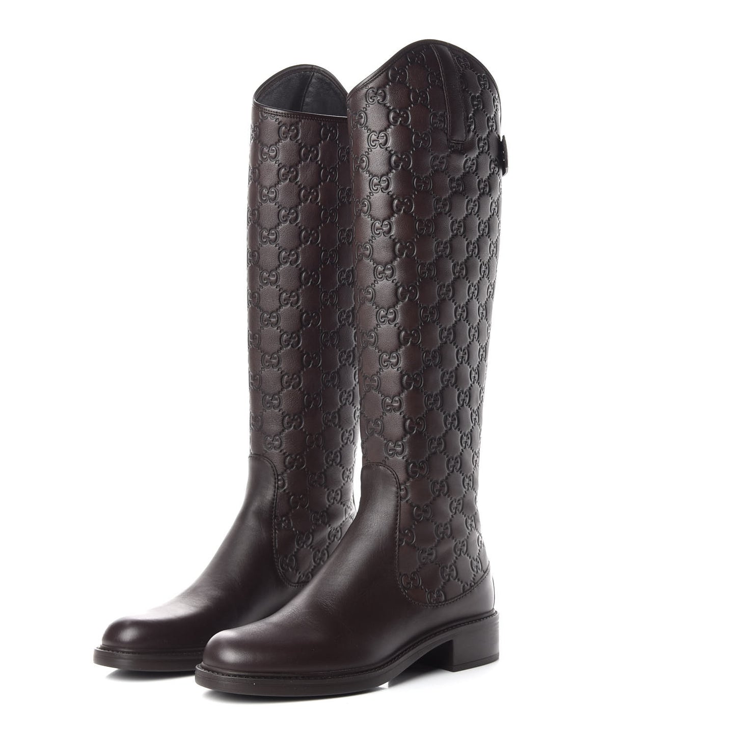 Guccissima Calfskin Miro Soft Knee High Riding Boots 36 Chocolate