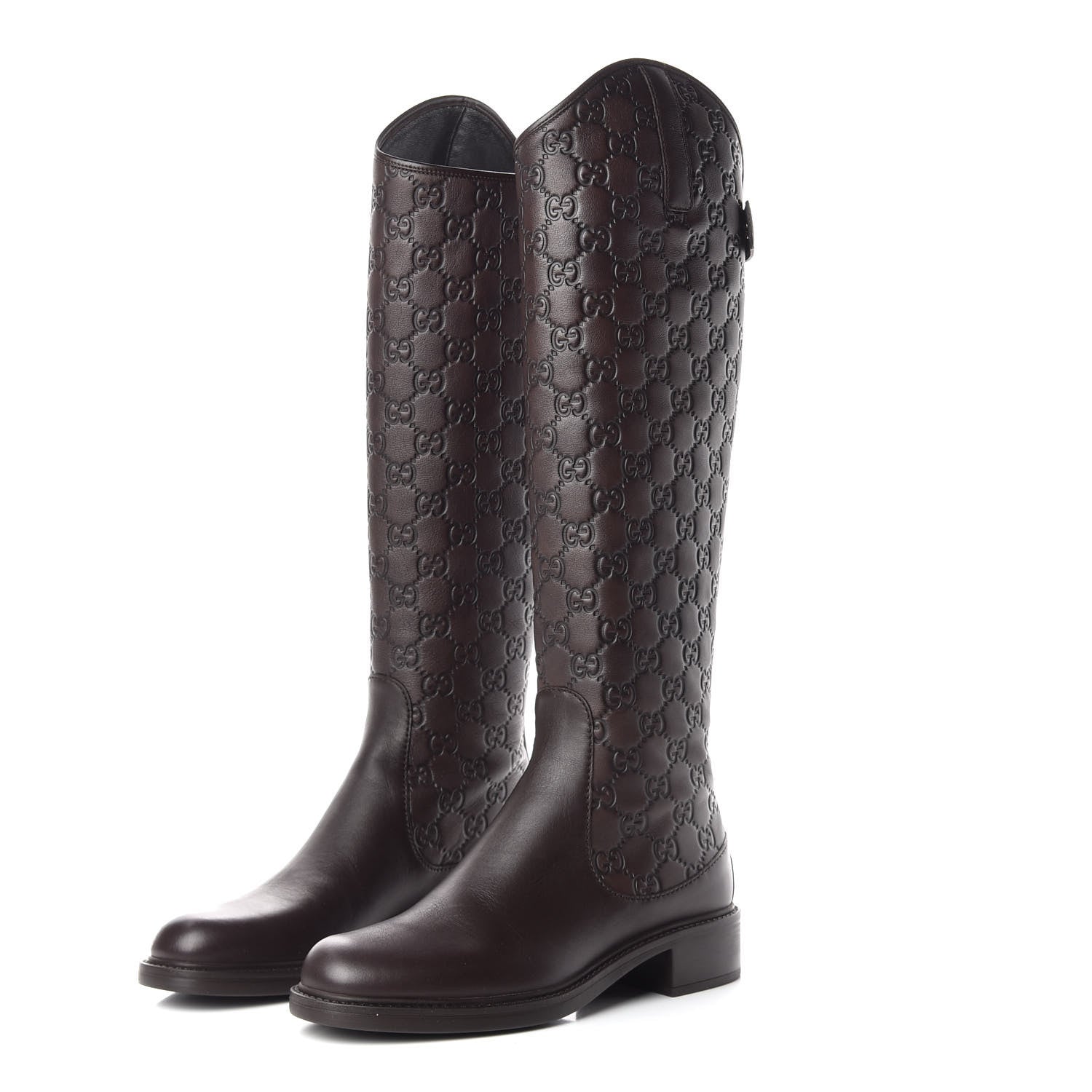 Gucci Guccissima Calfskin Miro Soft Knee High Riding Boots 36 Chocolate 2 of 10