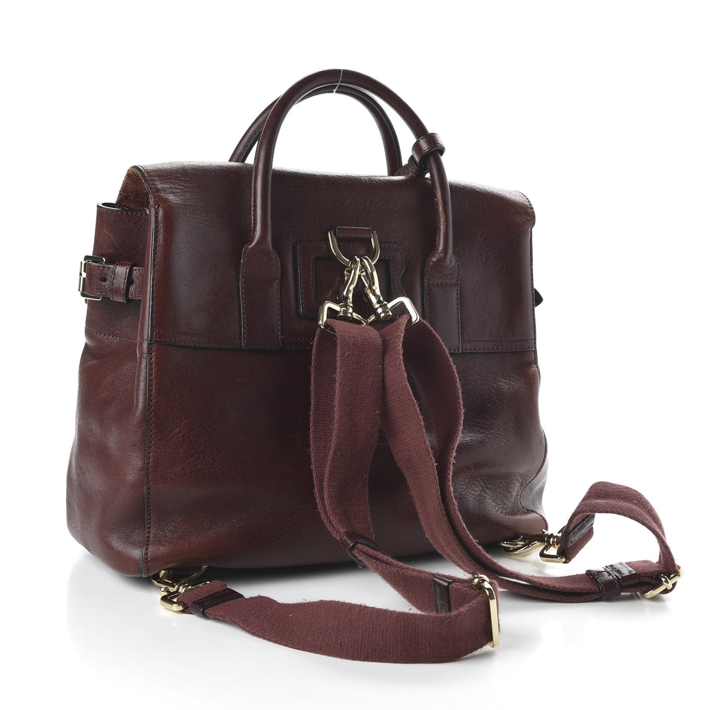 Natural Leather Cara Delevigne Convertible Satchel Oxblood