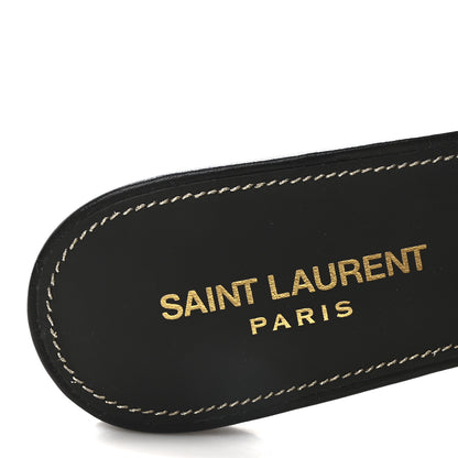 Saint Laurent Calfskin Tribute 05 Slide Sandals 38 Black 8 of 8