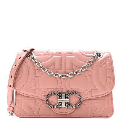 Salvatore Ferragamo Calfskin Quilted Gancini Flap Bag Antique Rose 1 of 10