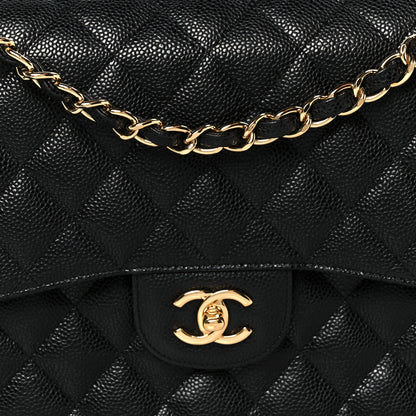 Chanel Caviar Quilted Jumbo Double Flap Black 9 of 11