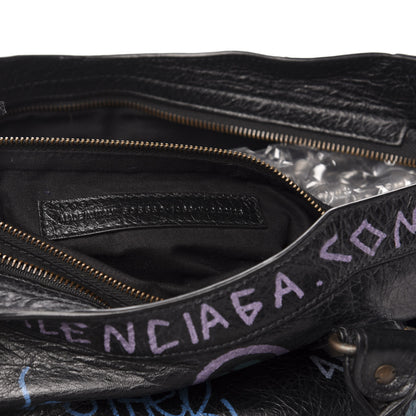 Balenciaga Agneau Graffiti All Over Classic Hardware City Black Multicolor 10 of 14